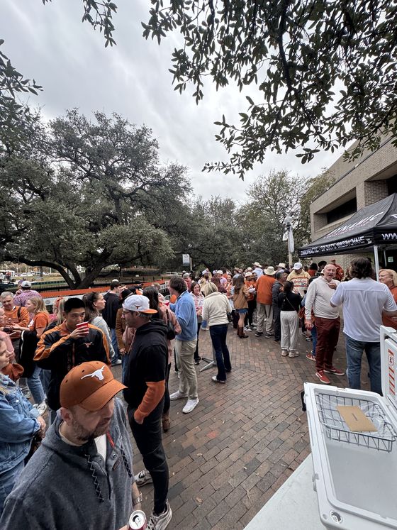 Guests filling the plaza before kickoff.